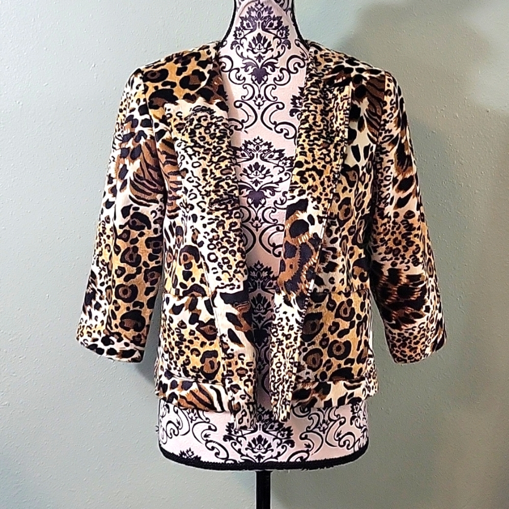 Ruby Rd Animal Print Faux Fur Jacket - Picture 6 of 8